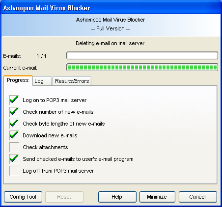 Ashampoo Mail Virus Blocker Screenshot